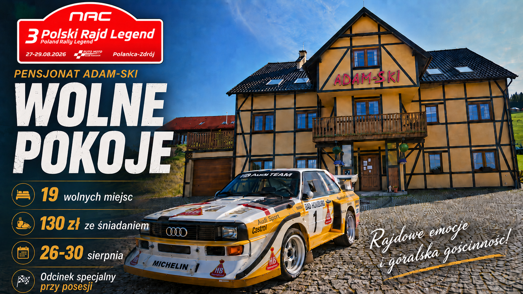 Adam-Ski Zieleniec: Stay Near Rajd Legend 2026 Route